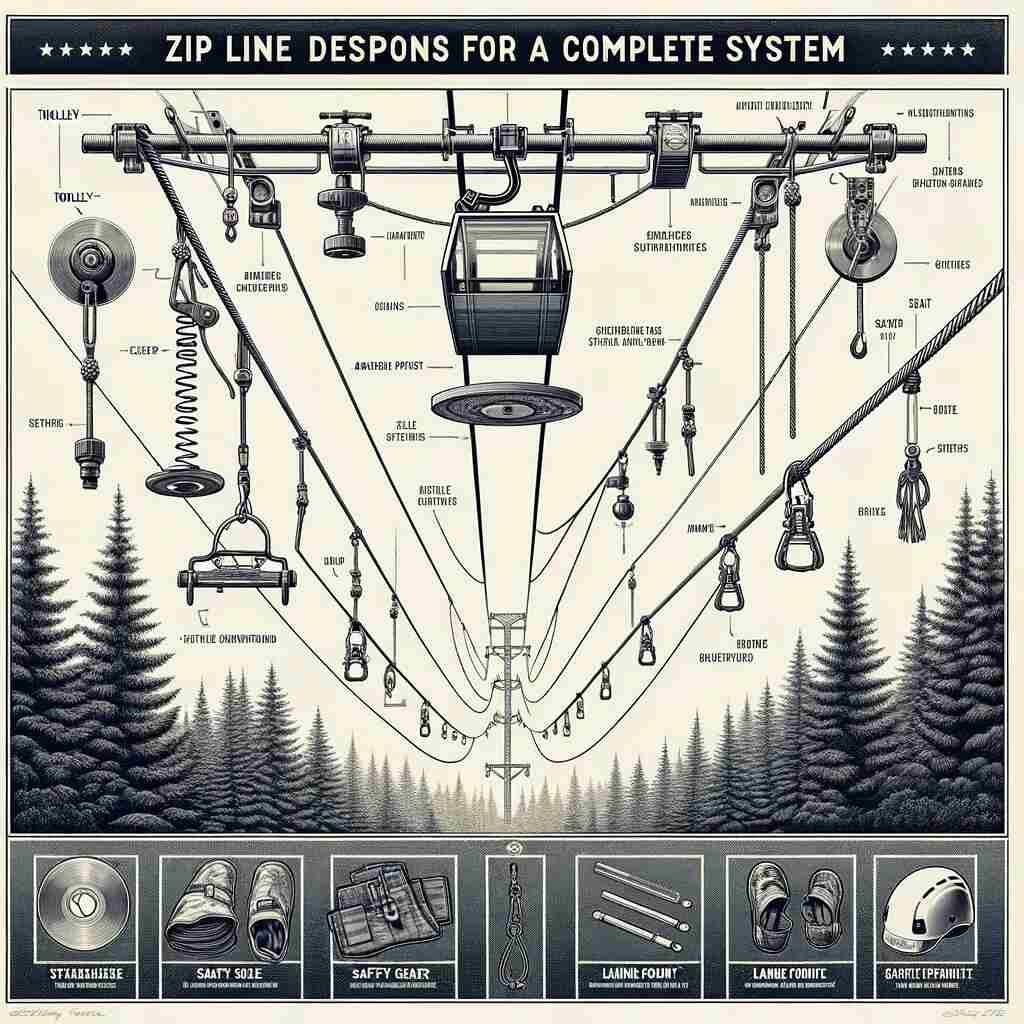 Zip Line Design Components for a Complete System