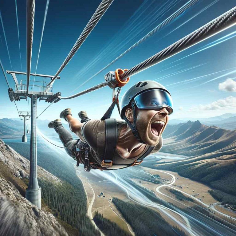 Here's the feature image representing "The Fastest Zip Line in America." It showcases a person experiencing the thrill and speed of the zip line over a scenic landscape.