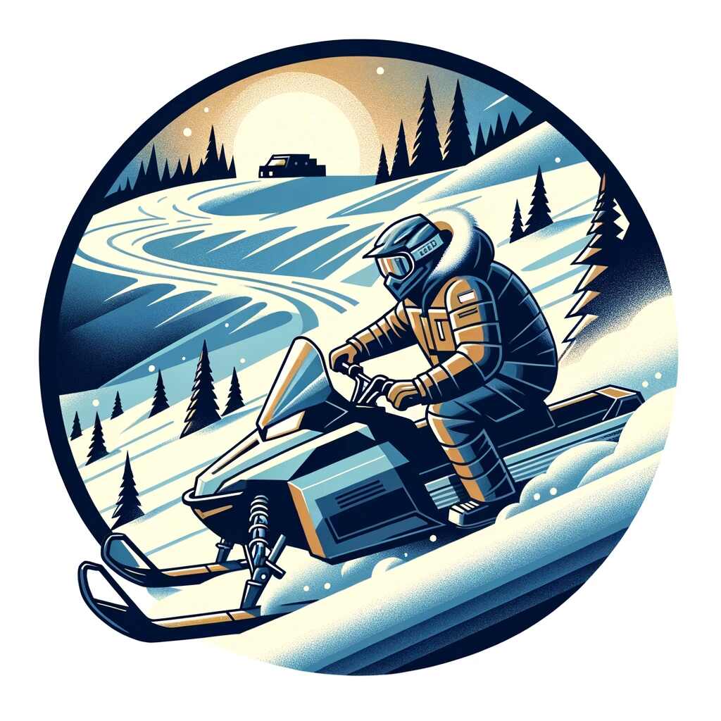 This is the feature image for "Where Should You Lean Your Body When Traversing a Hill on Your Snowmobile" illustrating the correct body posture for safely traversing a hill on a snowmobile. It shows a person in protective gear leaning into the slope while navigating a snowy hillside.