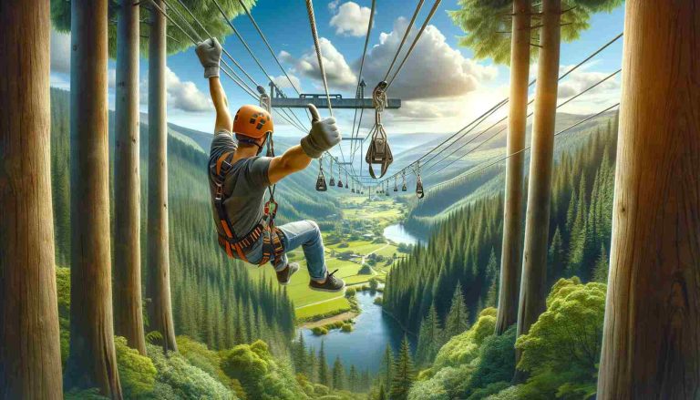 Here is the featured image showcasing the best heavy-duty zip line kits. It captures the excitement and robustness of the zip line in a beautiful outdoor setting.