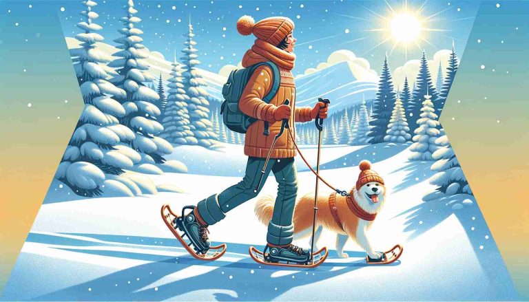 Here's the featured image for Can Dogs Go Snowshoeing? Dogs as Your Companions! showcasing a person and their dog enjoying snowshoeing together in a picturesque winter landscape.