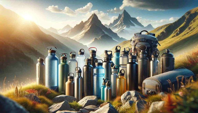 Here's the featured image showcasing a variety of lightweight water bottles for hiking, set against a scenic mountain background. This image is designed to capture the essence of outdoor adventure, highlighting different styles and colors of water bottles suitable for hiking.