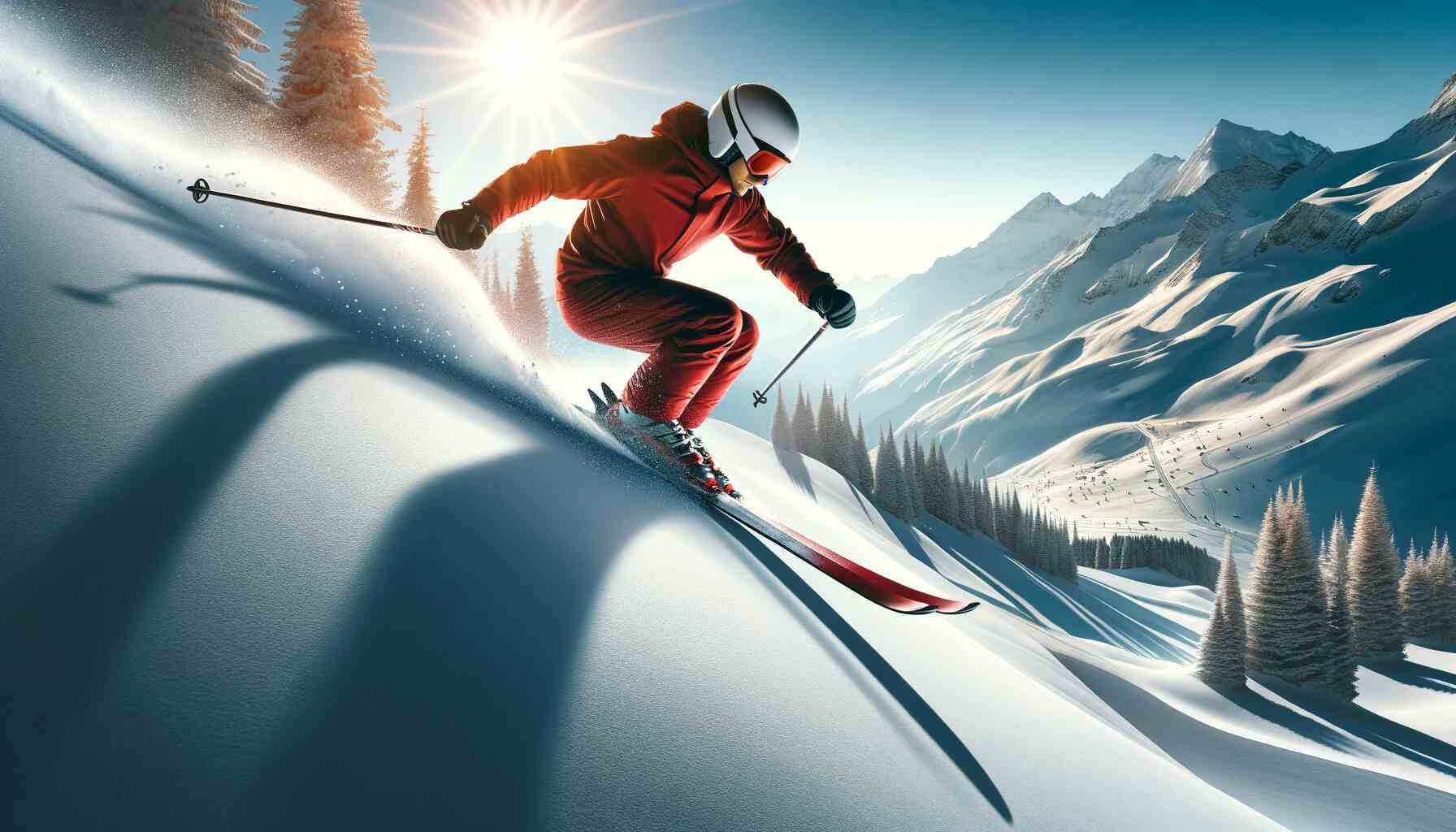 Here's the featured image for "Mastering the Fundamentals of Ski Technique," showcasing a skier in mid-descent with the title displayed at the top.