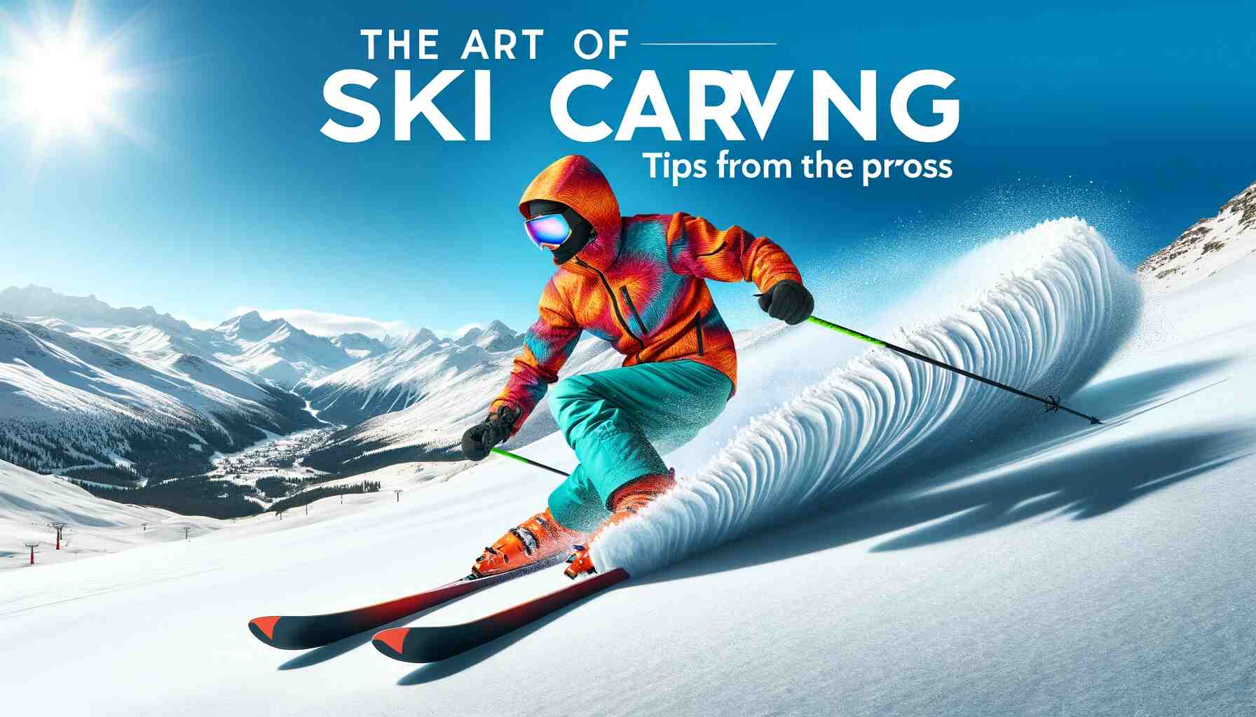 Here's the featured image for "The Art of Ski Carving: Tips from the Pros." It showcases a skilled skier carving down a snowy slope with the title text displayed at the top.