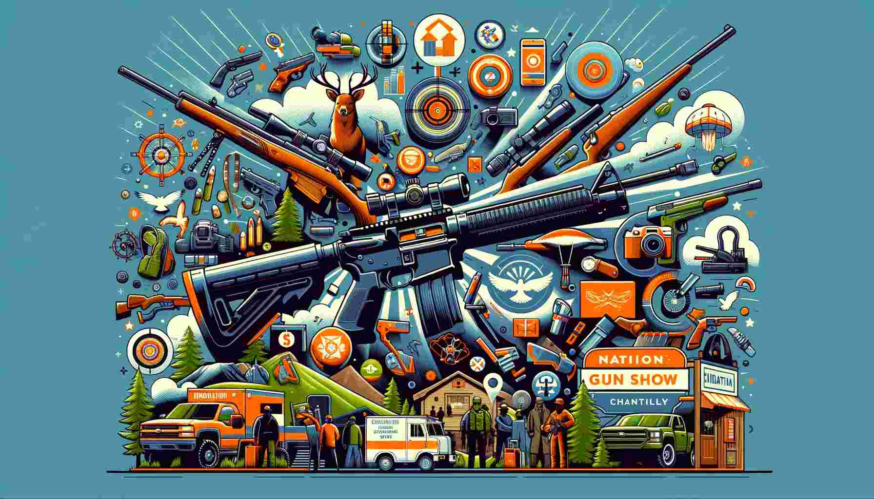 This image visually represents the essence of the event, highlighting the diverse range of firearms, hunting gear, and the educational opportunities that attendees can expect.